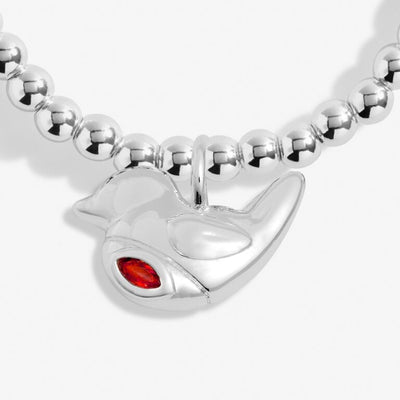 Joma Jewellery A Little 'Christmas Robin' Silver Star Bracelet