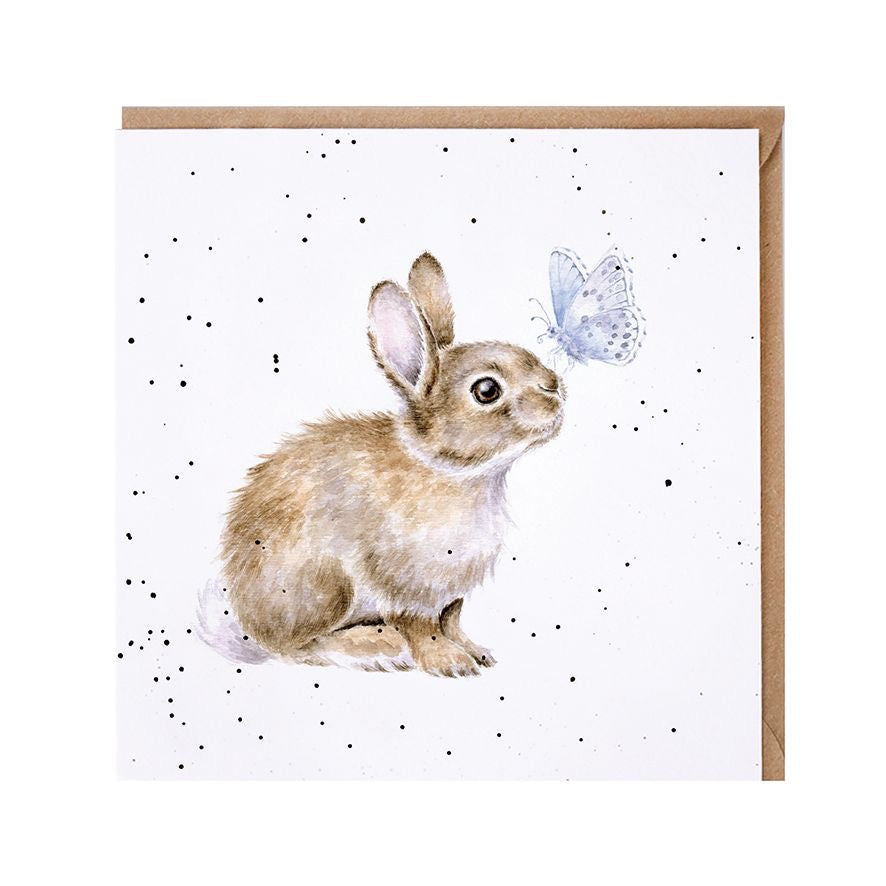 'I Spy a Butterfly' Rabbit - Blank Card - Wrendale Designs