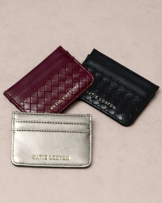 Katie Loxton Nova Patent Crackle Card Holder - Pewter