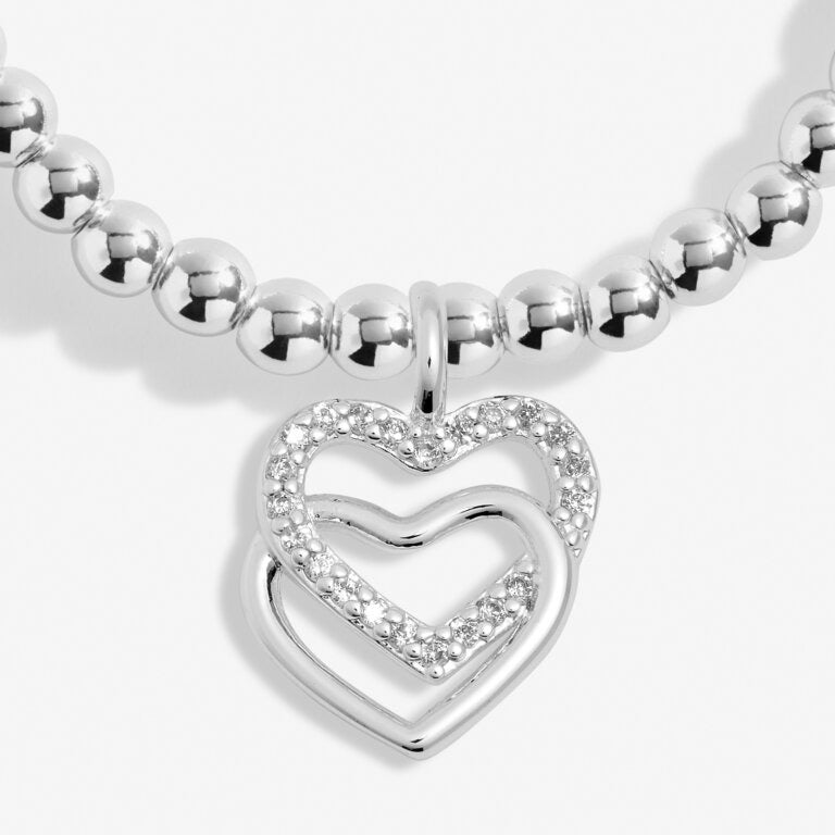 Joma Jewellery A Little 'Merry Christmas Fabulous Friend' Silver Hearts Bracelet