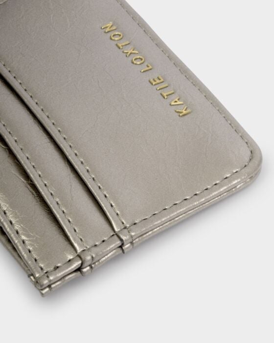 Katie Loxton Nova Patent Crackle Card Holder - Pewter