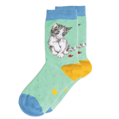 Cat Children's Bamboo Socks - Two Sizes Available - Wrendale Designs