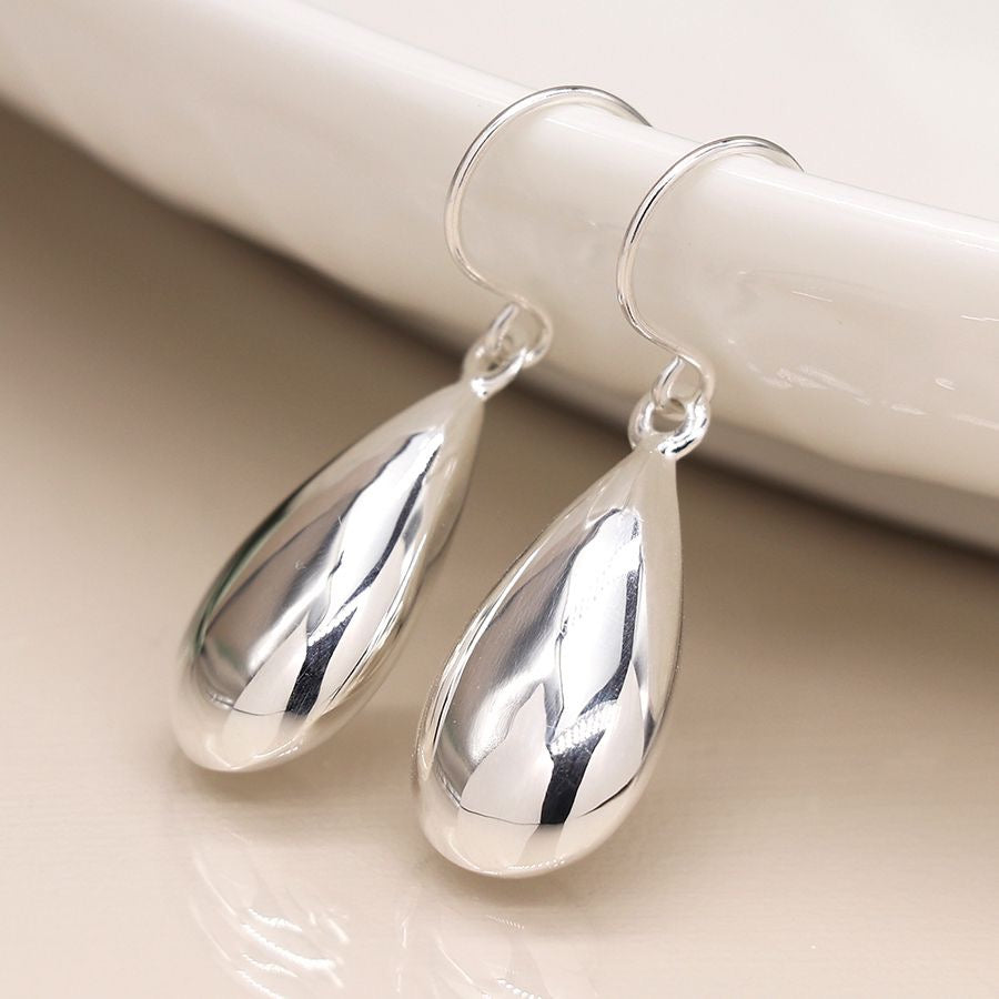 POM Sterling Silver Elegant Statement Teardrop Earrings