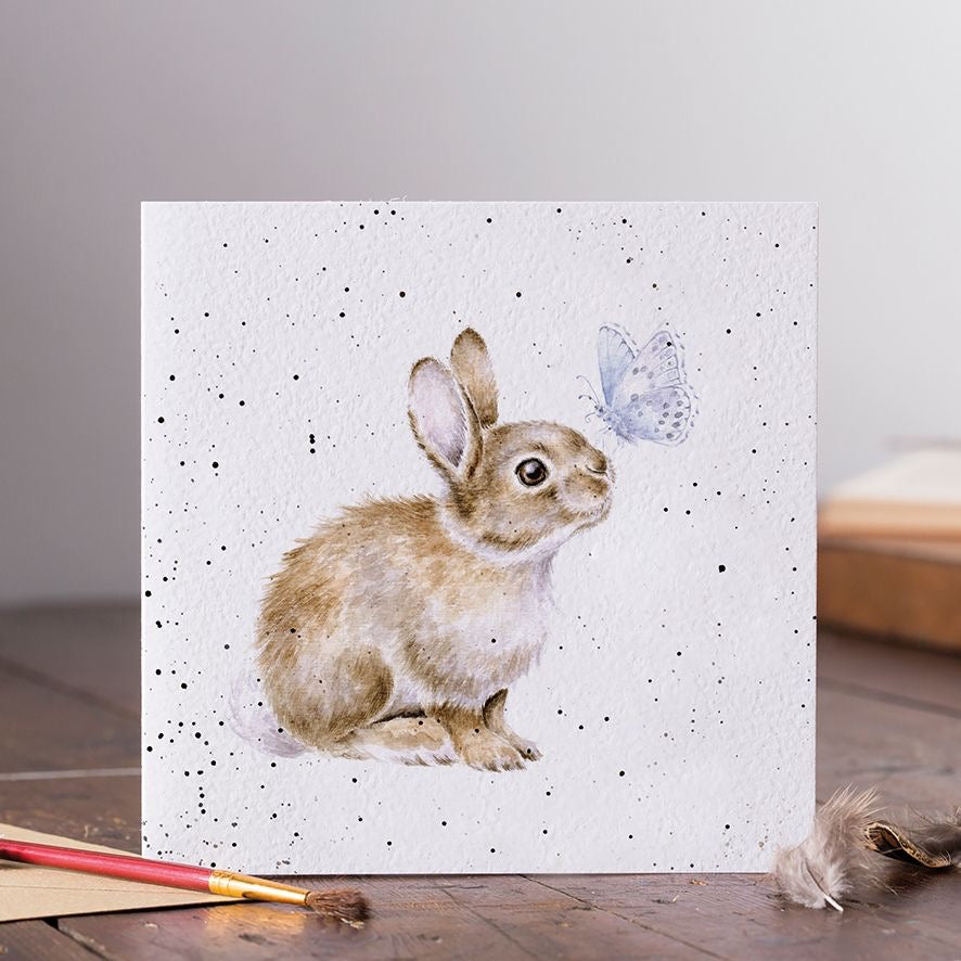 'I Spy a Butterfly' Rabbit - Blank Card - Wrendale Designs