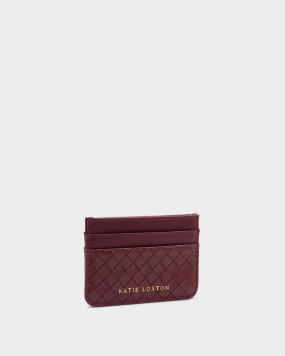 Katie Loxton Nova Woven Card Holder - Cherry