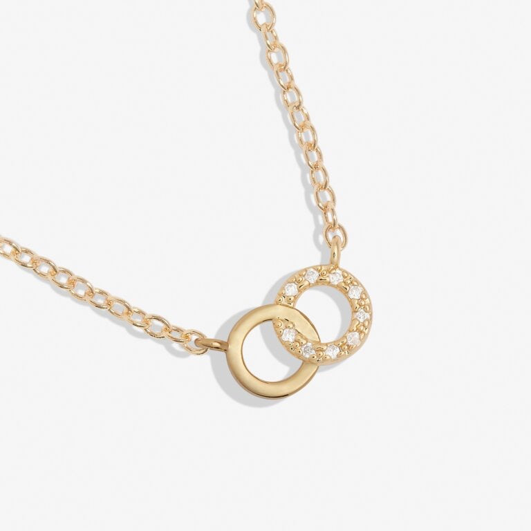 Joma Jewellery -Pave Linked Circles - Gold Mini Charms Necklace