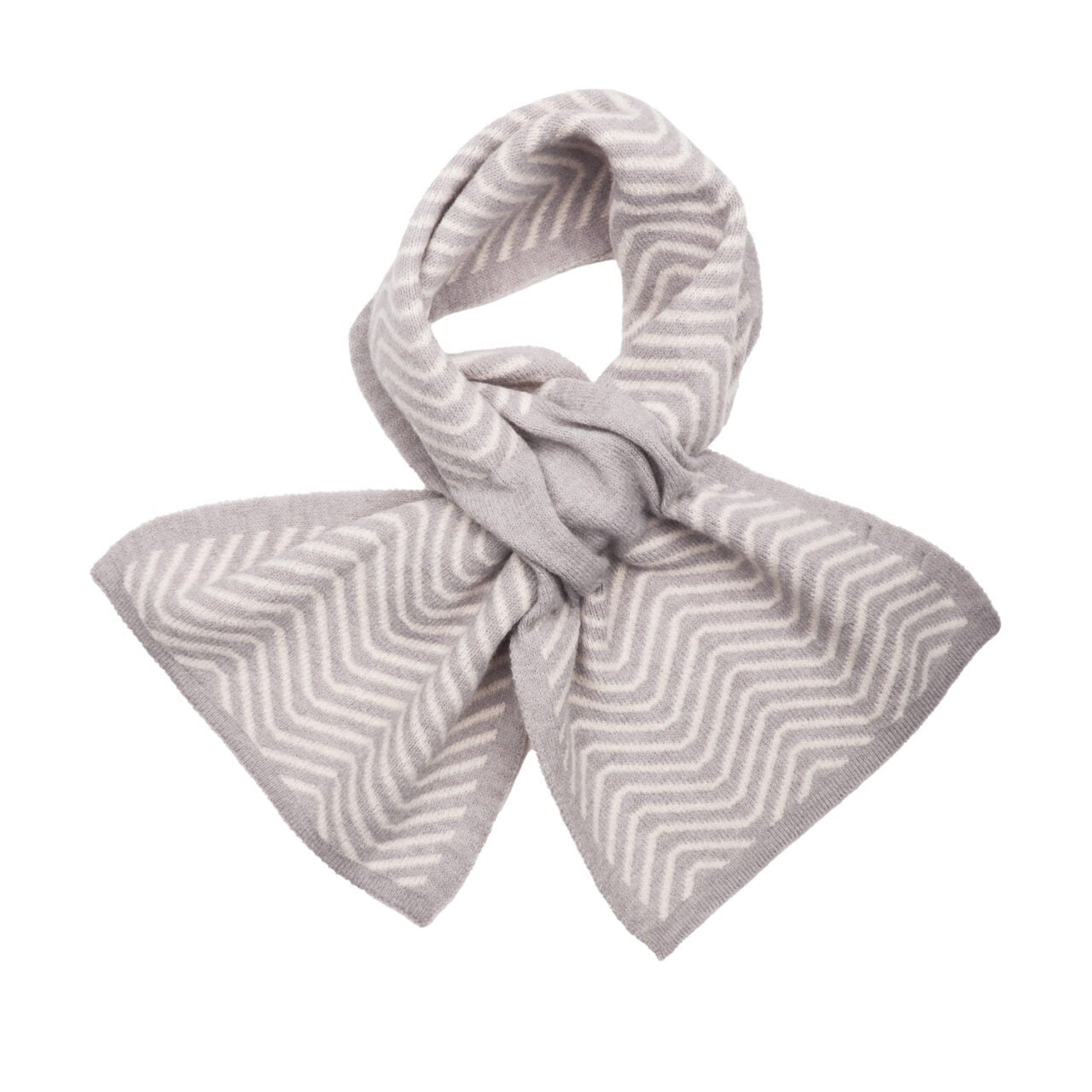 Zelly Grey Herringbone Pull Through Knitted Scarf