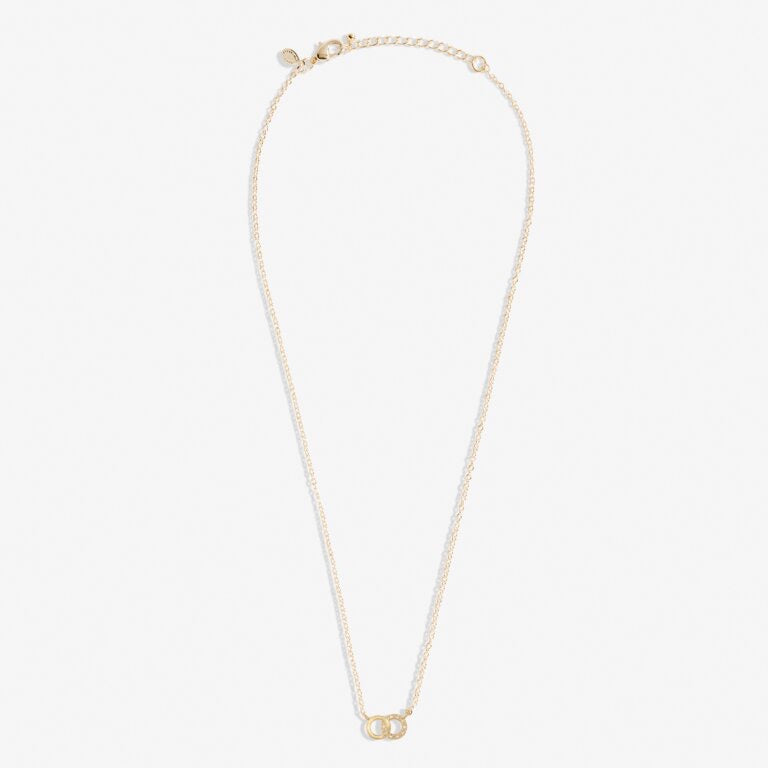 Joma Jewellery -Pave Linked Circles - Gold Mini Charms Necklace