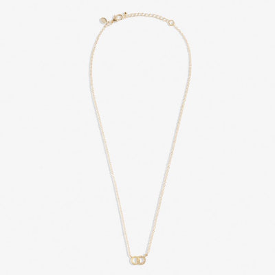 Joma Jewellery -Pave Linked Circles - Gold Mini Charms Necklace