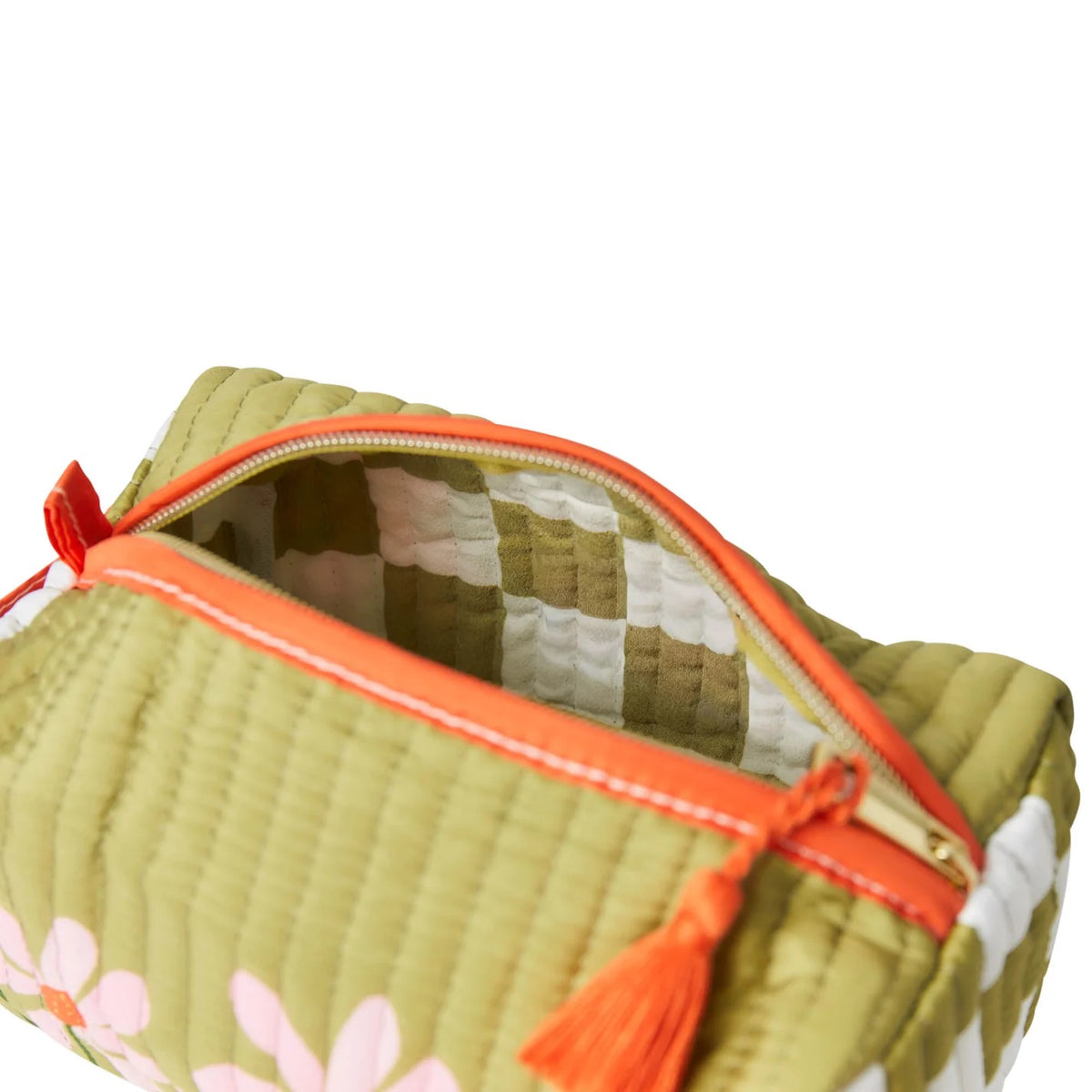 Olive Flower - Quilted Wash/Cosmetic Bag - Belly Button