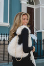 Park Lane - Faux Fur Small Scoop Shoulder Bag - Whipped Cream