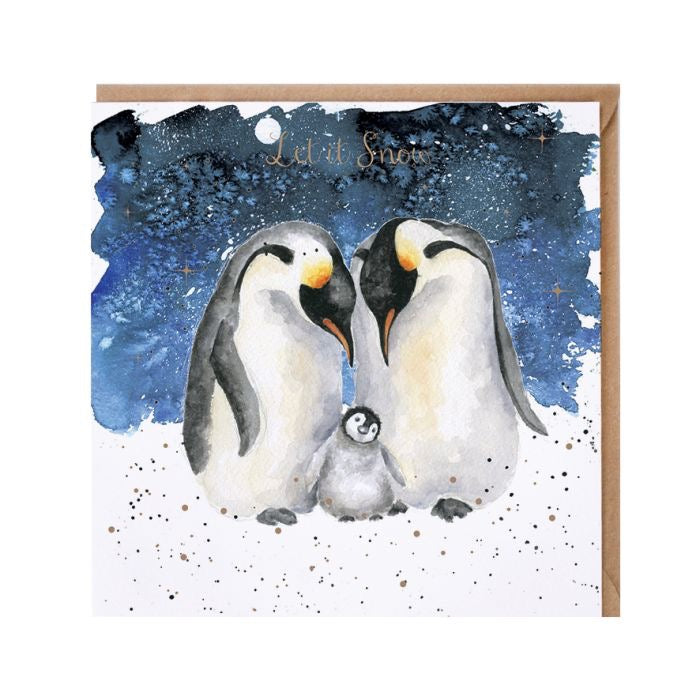 'Family Christmas' Penguin Christmas Card - Wrendale Designs