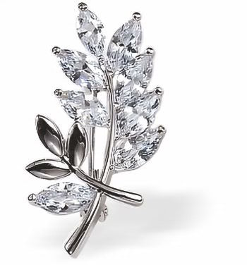 Byzantium Crystal Leaf - Brooch