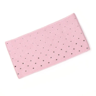 POM Pink Studded Diamante Embellished Knitted Headband/Snood