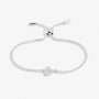 Joma Jewellery - Classic Collection -Pave Offset Heart - Silver Adjustable Slider Bracelet