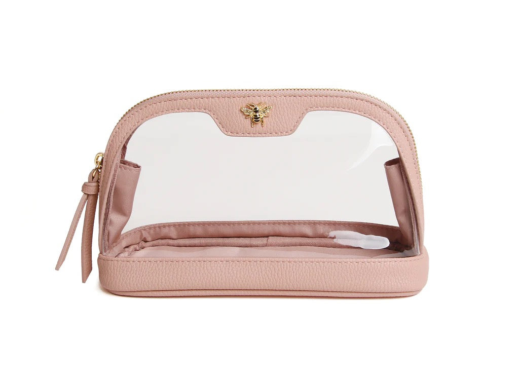 Alice Wheeler Clear Beauty Case/Make-Up Bag - Pink