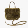 Park Lane Small Faux Fur Grab Handbag - Olive