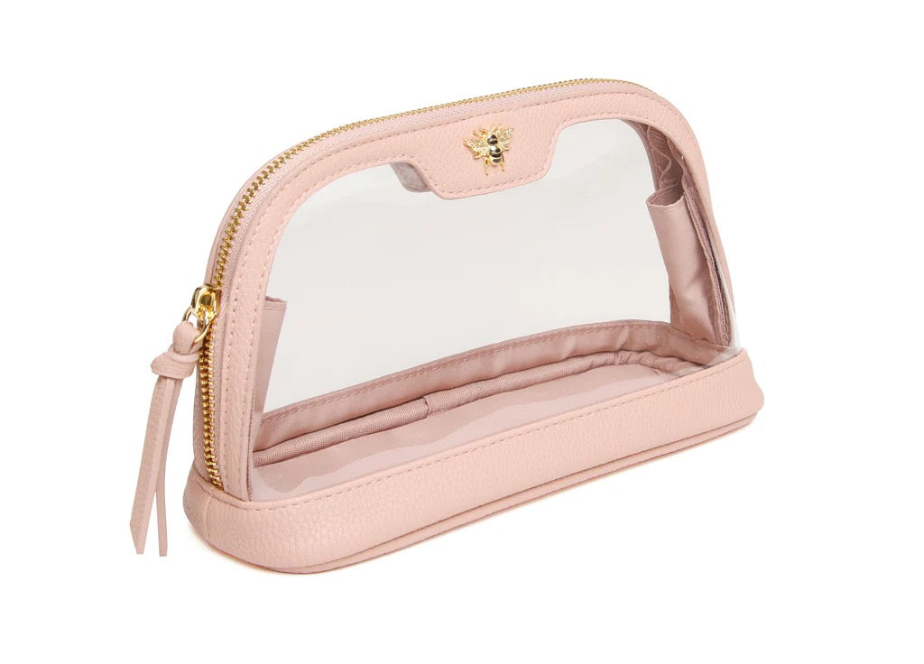 Alice Wheeler Clear Beauty Case/Make-Up Bag - Pink