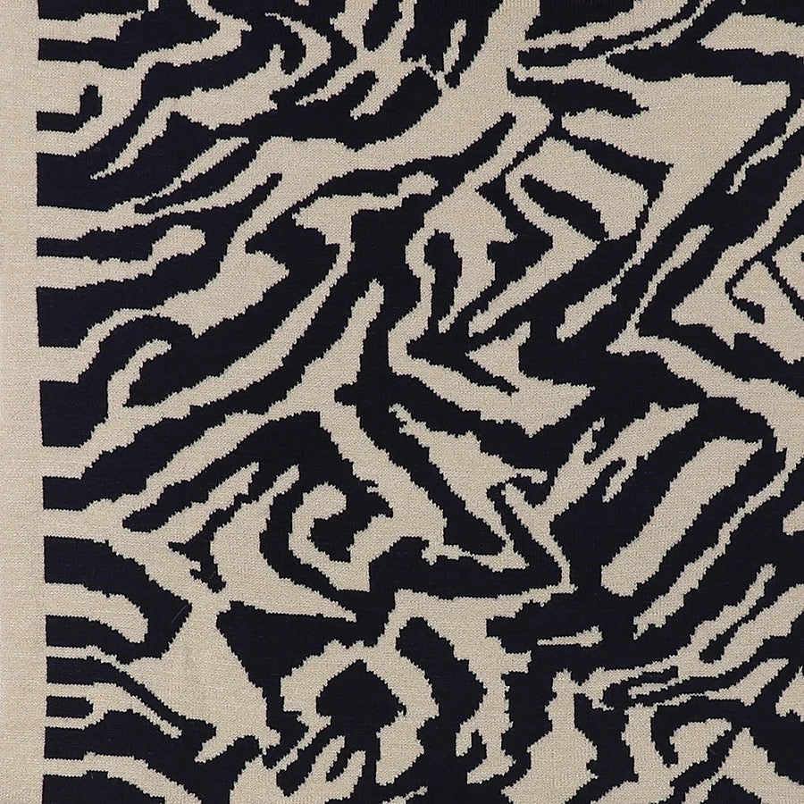 POM Fine Knit Animal Stripe Snood - Oatmeal/Navy