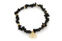 Boho Betty - Sana - Gold Black Spinel Crystal Chips Stretch Bracelet