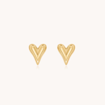 Orli Celine Heart Stud Earrings - Gold (Waterproof)