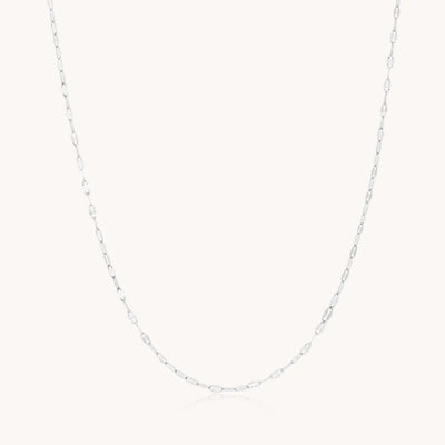 Orli Vita Textured Dainty Link Chain Necklace - Silver (Waterproof)