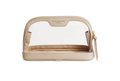 Alice Wheeler Clear Beauty Case/Make-Up Bag - Stone