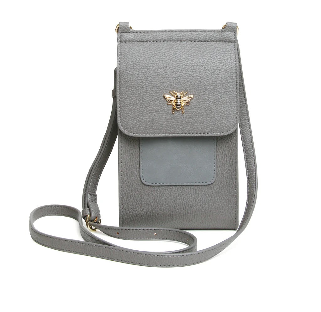 Alice Wheeler Mini Bloomsbury Crossbody Phone Bag -Slate Grey