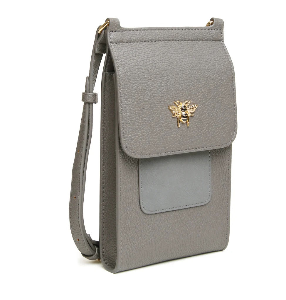 Alice Wheeler Mini Bloomsbury Crossbody Phone Bag -Slate Grey