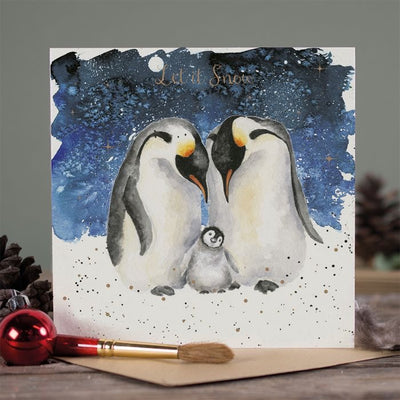 'Family Christmas' Penguin Christmas Card - Wrendale Designs