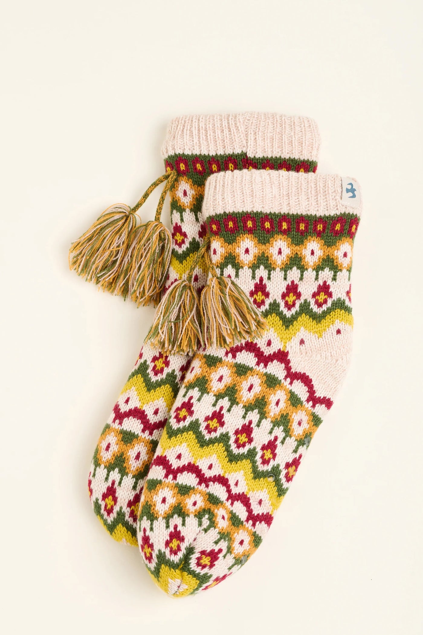 Brakeburn Fairisle Knitted Ladies Slipper Socks - Multi