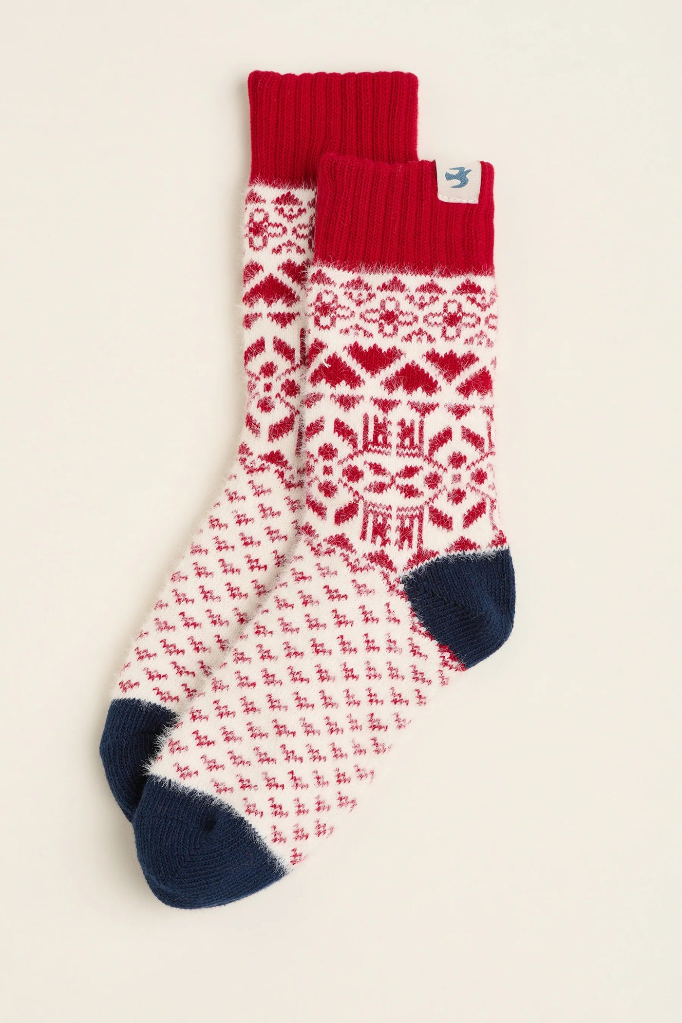 Brakeburn Nordic Chunky Ladies Socks - Red/White