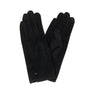 Park Lane - Ebony Black - Single Button Detail Faux Suede - Ladies Gloves