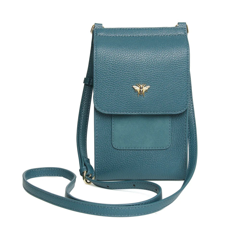 Alice Wheeler Mini Bloomsbury Crossbody Phone Bag - Teal