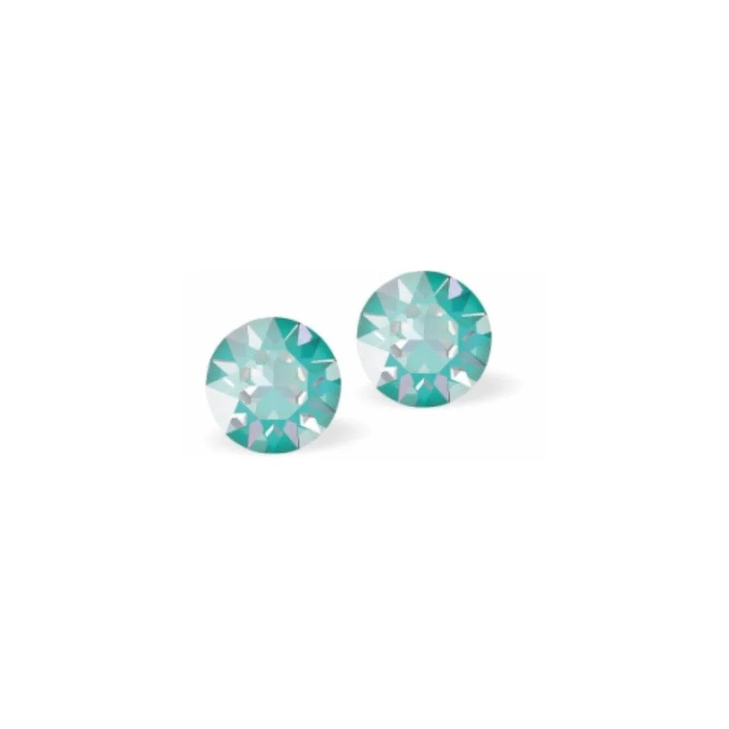 Byzantium 6mm Austrian Crystal Studs - Chaton - Laguna Delite Blue