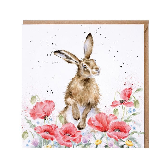 Field of Flowers Hare - Blank Card - Wrendale Designs