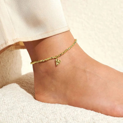 Joma Jewellery - Hammered Heart Gold Anklet