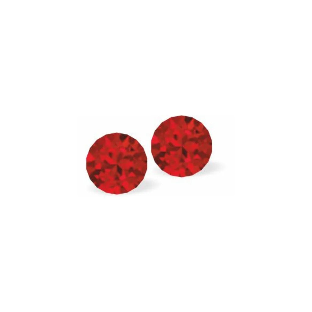 Byzantium 6mm Austrian Crystal Studs - Chaton - Scarlett Red