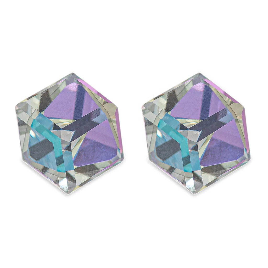 Byzantium 6mm Swarovski Crystal Studs - Obliques - Vitrail Light