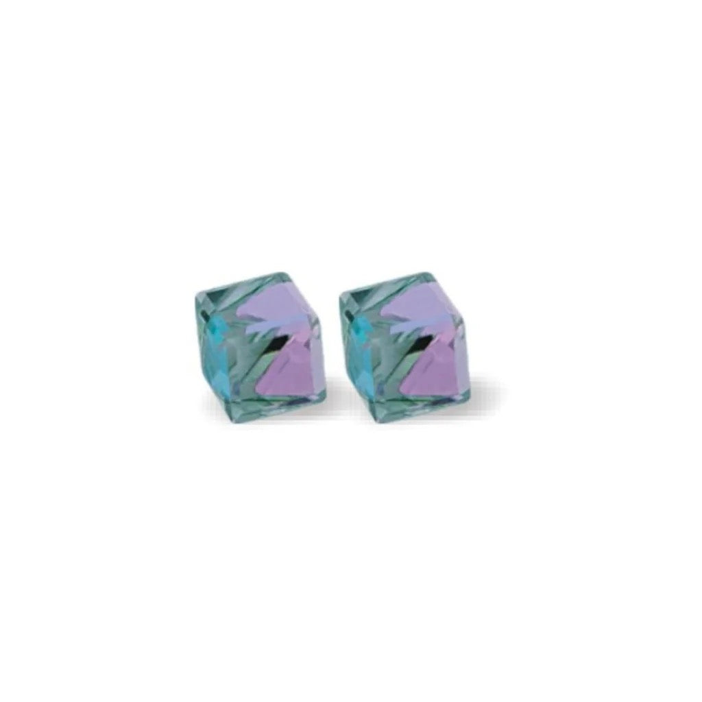 Byzantium 6mm Swarovski Crystal Studs - Obliques - Vitrail Light