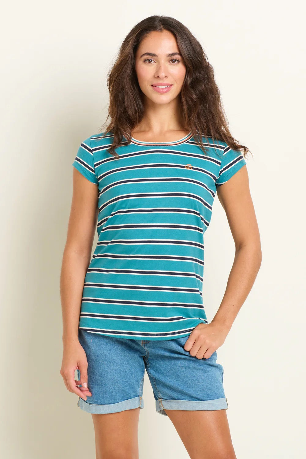 Brakeburn Women's Bridport Stripe T-Shirt - Bright Blue