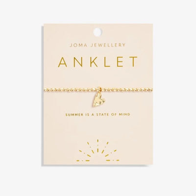 Joma Jewellery - Hammered Heart Gold Anklet