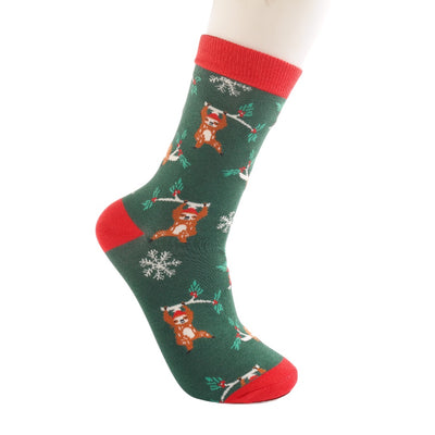 Mr Sparrow MENS Bamboo Ankle Socks - Xmas Sloths - Green