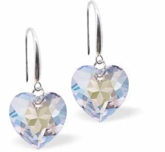 Byzantium Classic Heart Drop Earrings -Clear Crystal
