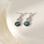Gracee Jewellery - Paua Shell Circles Pendant Silver Plated Drop Stud Earrings