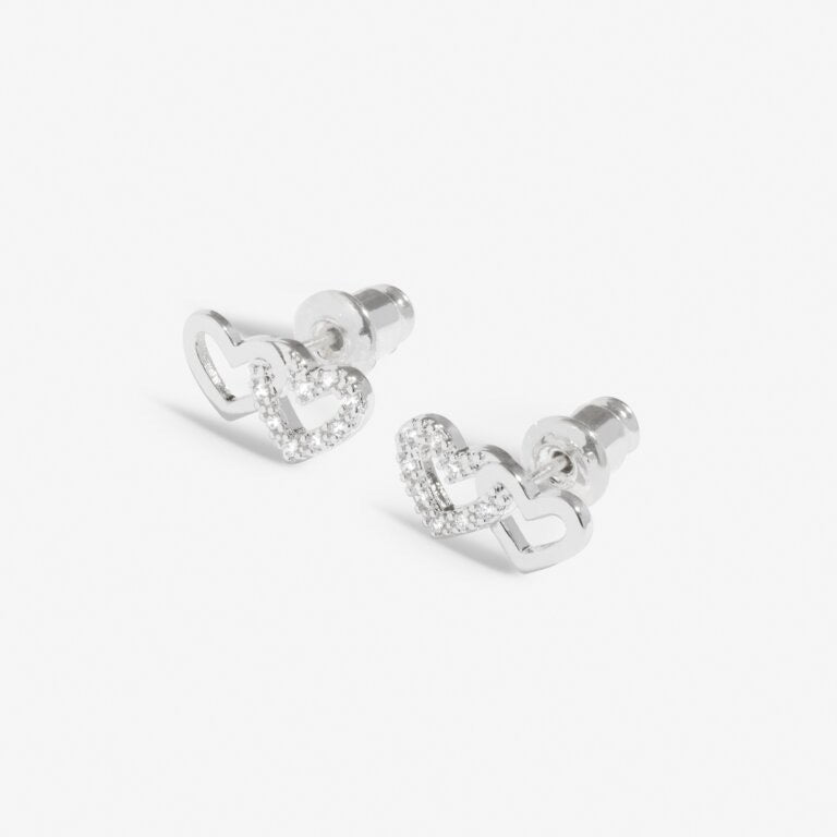 Joma Jewellery - Mini Charms - Linked Hearts Stud Earrings