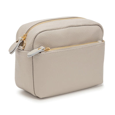 Elie Beaumont Leather Town Crossbody Handbag - Light Grey