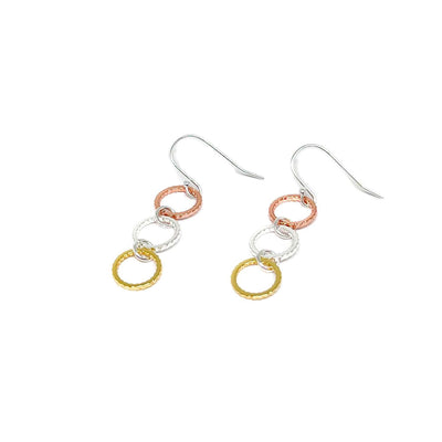 Lena Circle Dangly Earrings - Mixed Metals - Clementine Jewellery