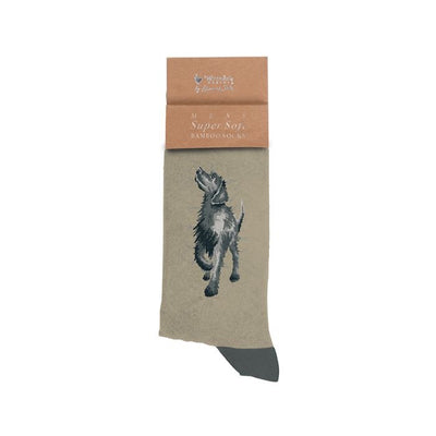 Black Labrador 'Walkies' Mens Bamboo Socks - Wrendale Designs