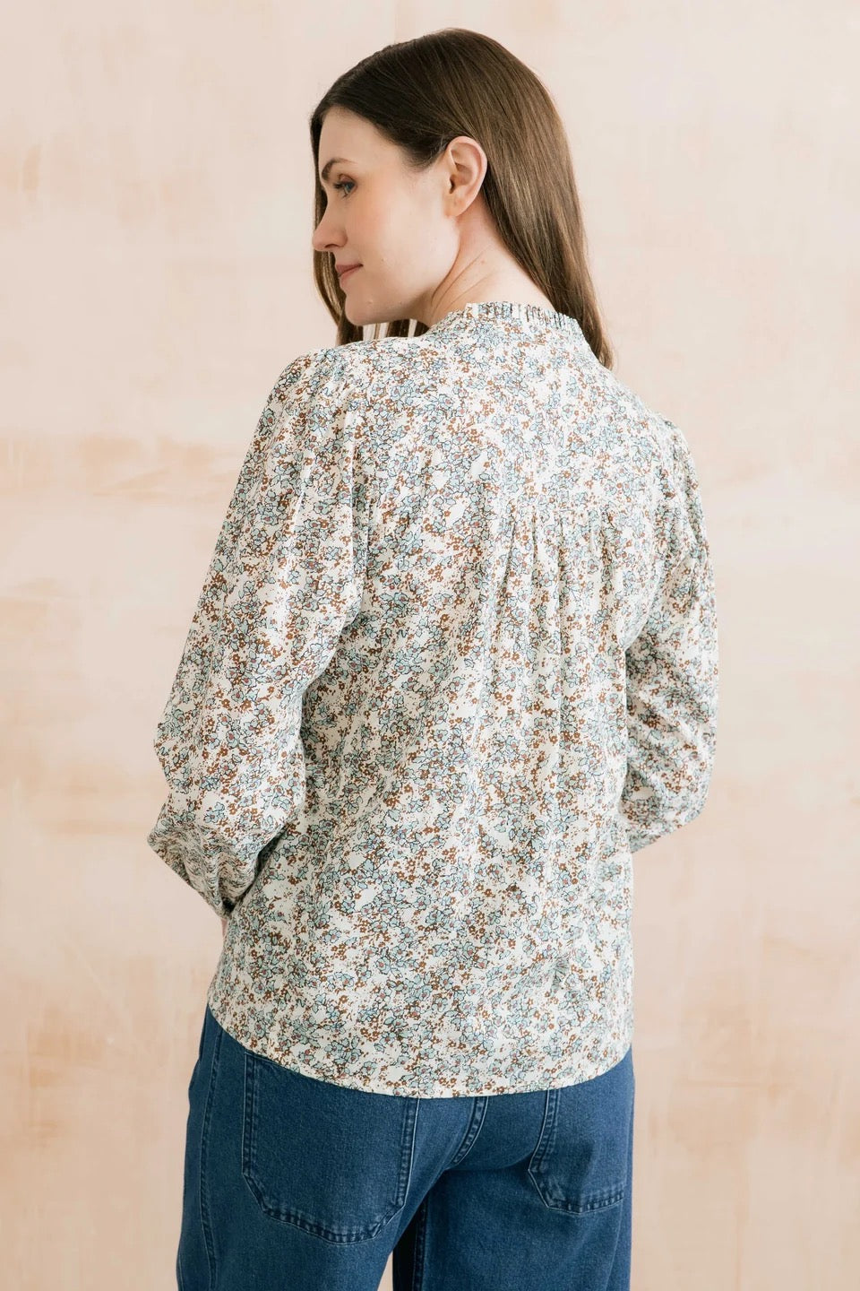 Frida Painters Posy Print Blouse - Powder Blue - Lily &amp; Me